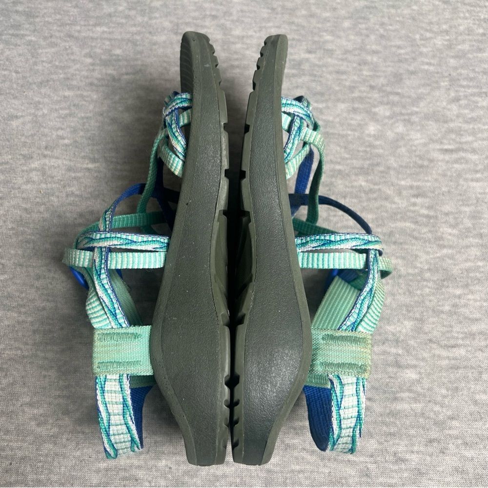 Chaco‎ ZX/2 Sandals Womens Size 7 Teal Blue Black Vibram Soles Big Toe Strappy - Picture 9 of 11